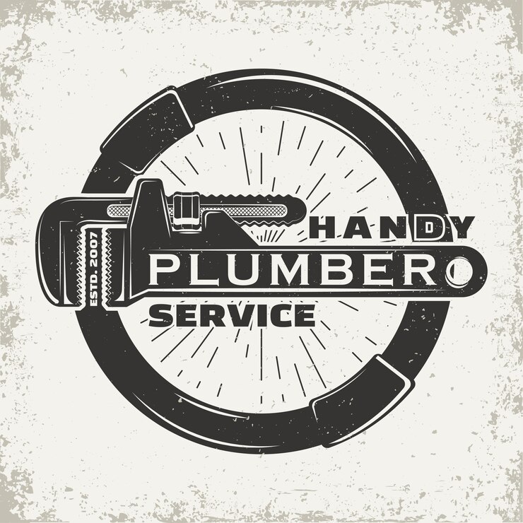Vintage logo graphic design, print stamp, plumber typography emblem, Creative design 