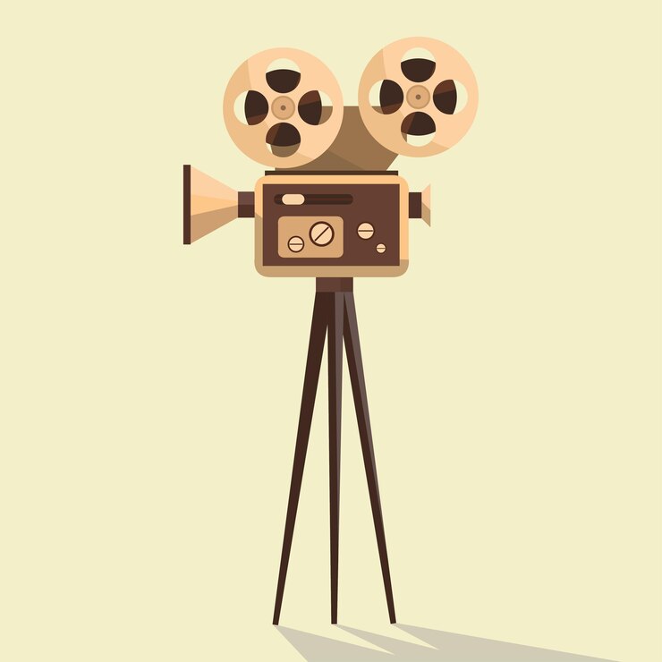 vintage movie camera vector