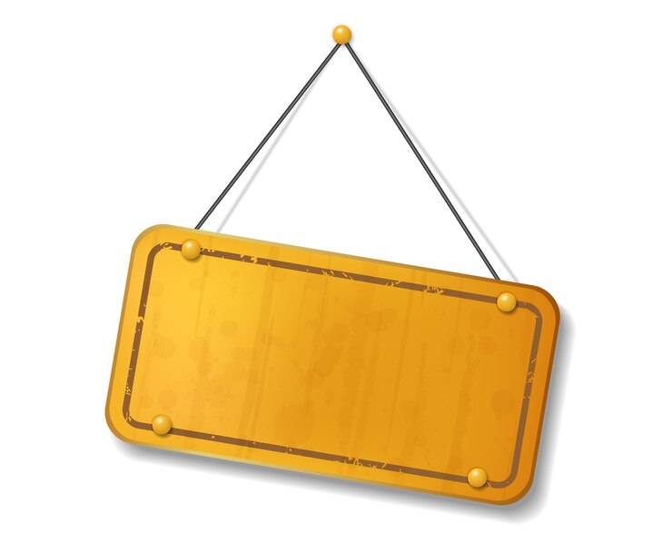 Vintage old yellow sign with text space