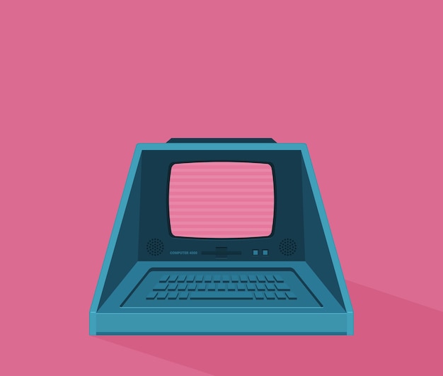 vintage personal computer vector illustration