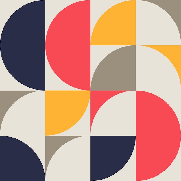 vintage retro bauhaus vector seamless pattern. geometric shape ornament. modern stylish texture.