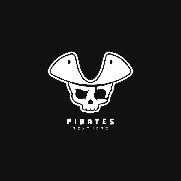 Vintage retro pirate skull head logo design for your brand or business