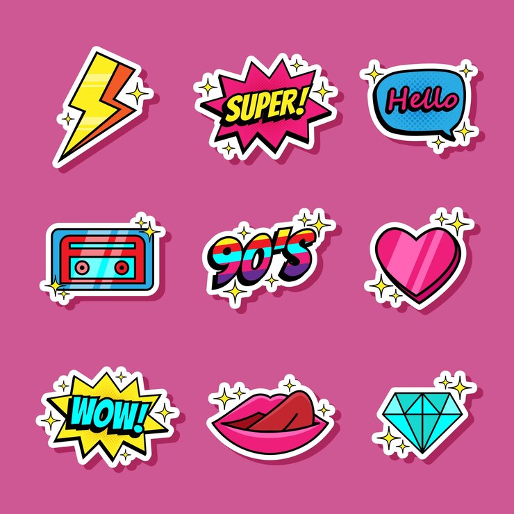 Vintage Retro Sticker Journal Template