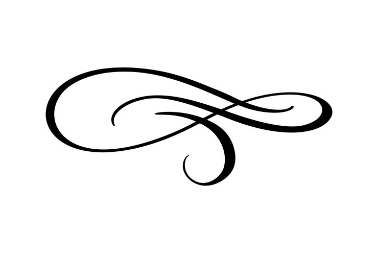 Vector vintage swirl calligraphic flourish vector divider ornament design illustration book greeting card