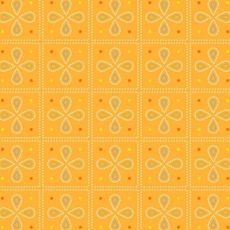 Vector vintage textile pattern of floral bandhani art
