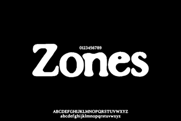 Vintage Zones Creative Vector Mono Display Alphabet Font Design