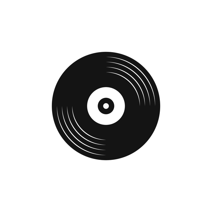 Vector vinyl icon silhouette on white background