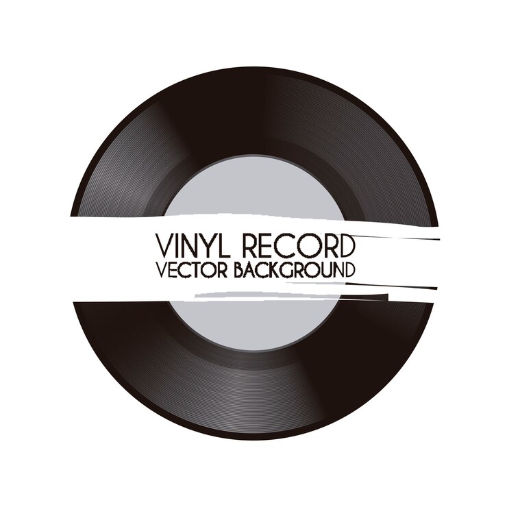 Vector vinyl record over white background vector illustration 