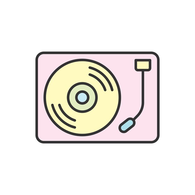 Vinyl record player icon vector design templates isolated on white background