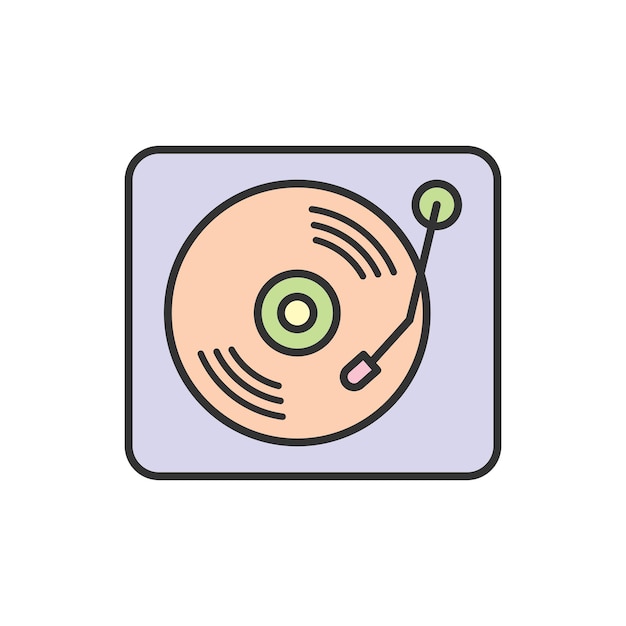 Vinyl record player icon vector design templates isolated on white background
