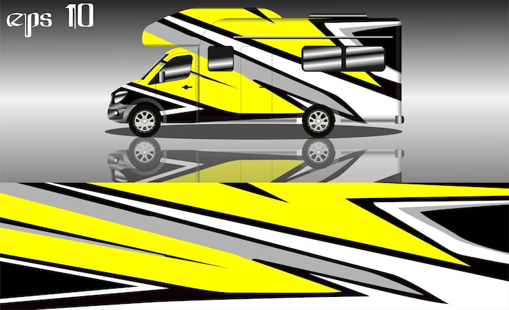 Vector vinyl wrap caravan interior