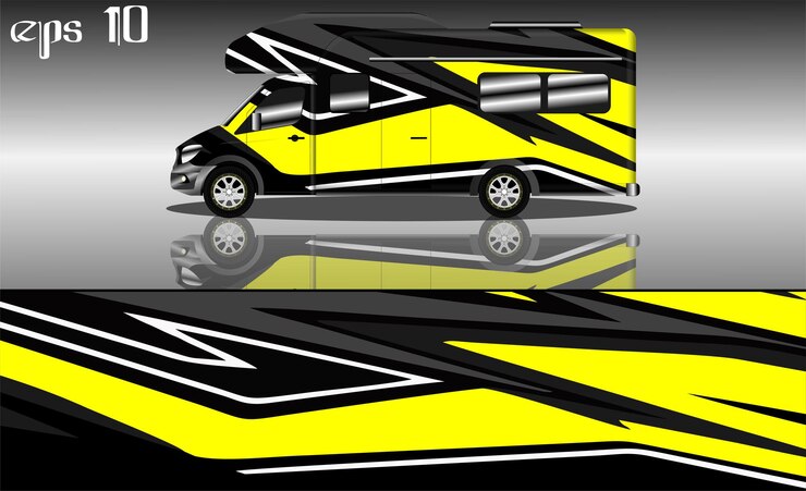 Vector vinyl wrap caravan interior