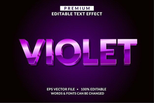 violet editable text effect font style