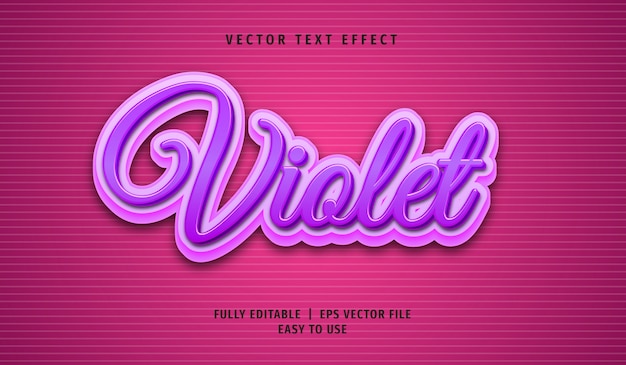  violet text effect, editable text style