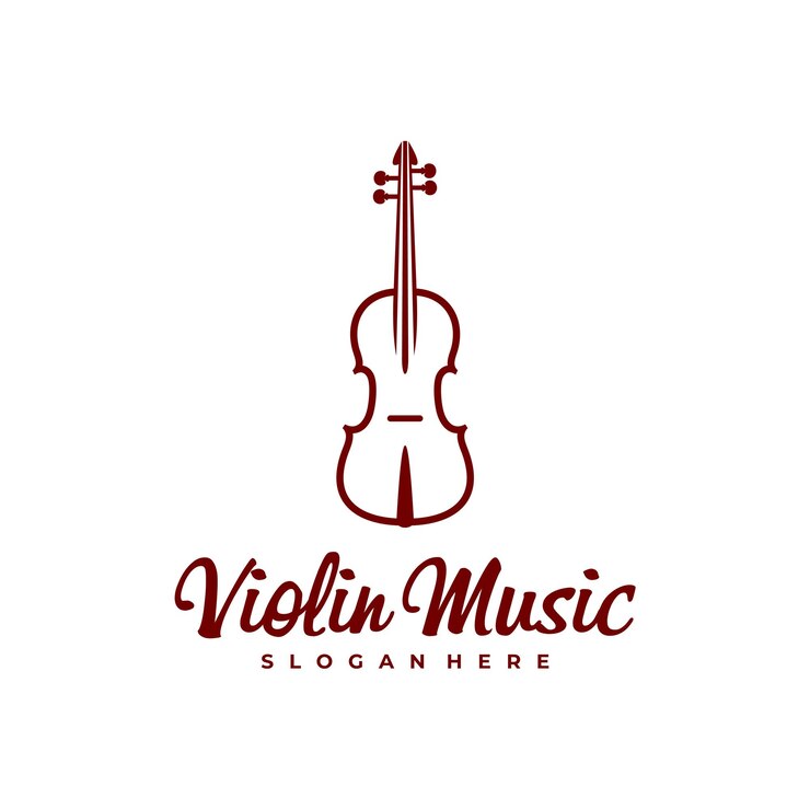 Vector violin logo design template creative violin logo vector illustration
