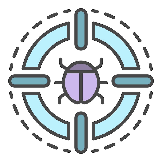 Virus detected icon Outline virus detected vector icon color flat isolated on white