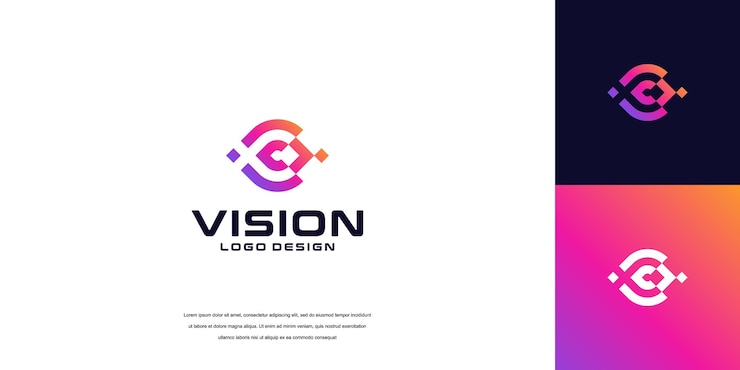 Vector vision logo vector eye tech logo security idea