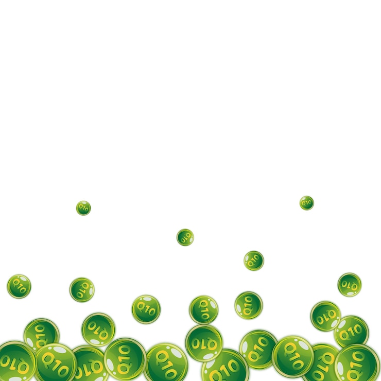 Vector vitamin q10 round capsules scattered randomly