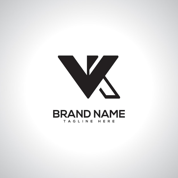VK KV Abstract Monogram Letter Logo Design Initial Vector Symbol