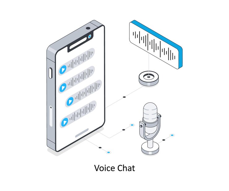 Vector voice chat isometric stock illustration eps file stock illustration