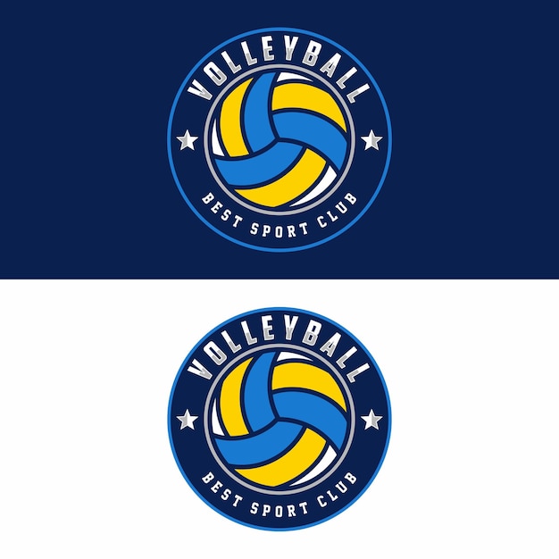 Volleyball team emblem logo design vector illustration