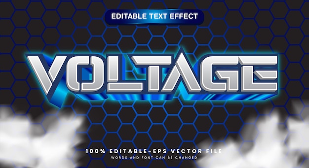 Voltage lightning typography editable text effect template background design