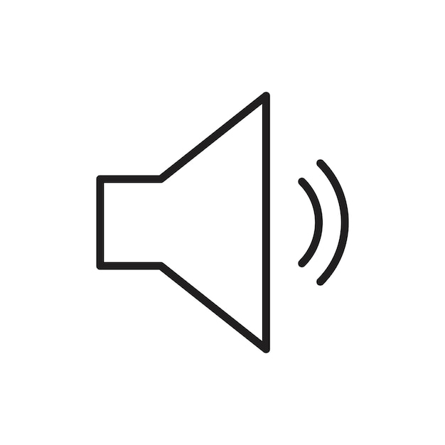 volume icon flat art in black and white isolated