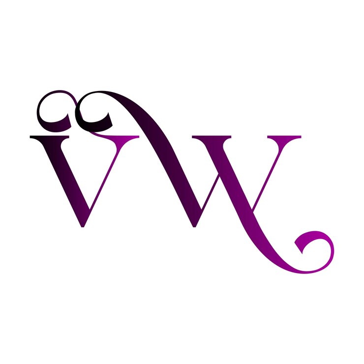 Vector vw elegant initial monogram letter logo symbol design