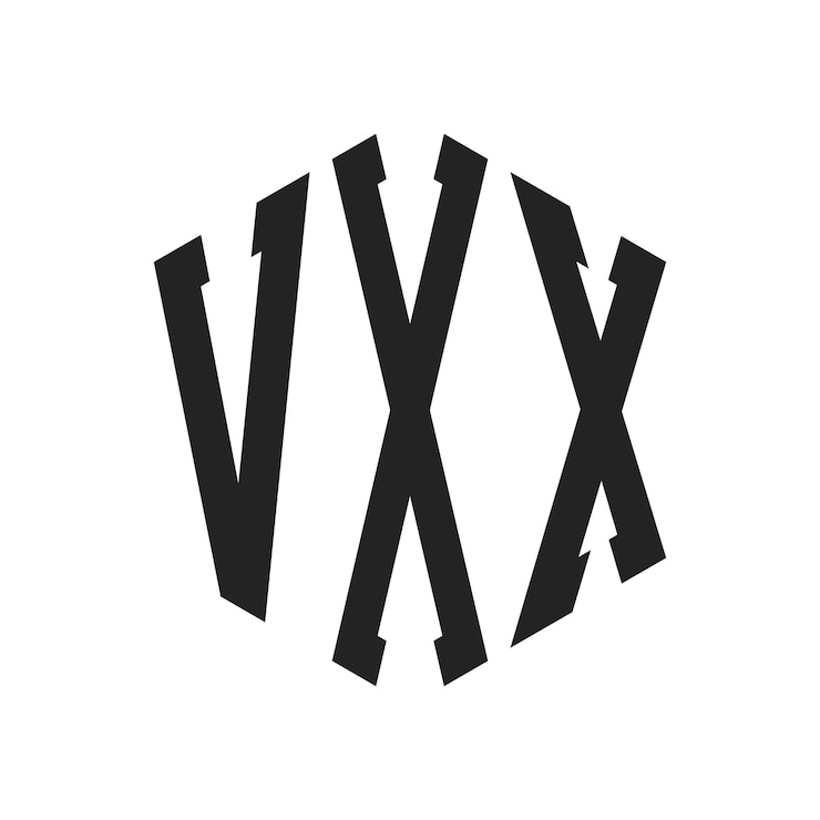 Vector vxx logo design initial letter vxx monogram logo using hexagon shape