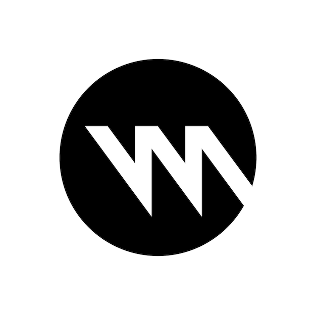 WA brand initial letters name monogram in black Round WA logo