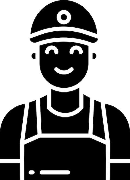Waiter Mansolid solid glyph vector illustration