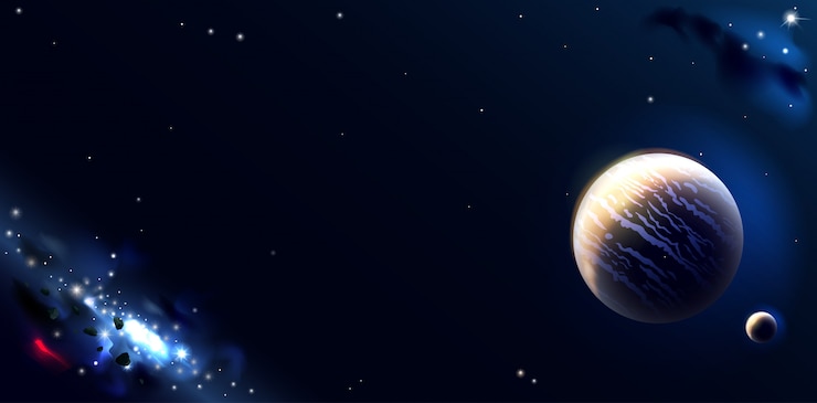 Vector wallpaper dengan planet dan galaksi luar angkasa