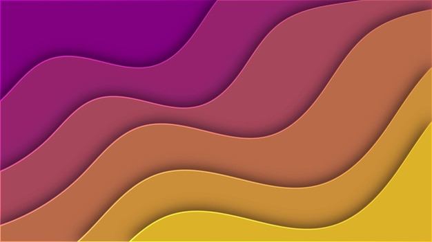 Wallpaper gradien bergelombang bentuk dinamis latar belakang abstrak minimalis gaya 3D Papercut