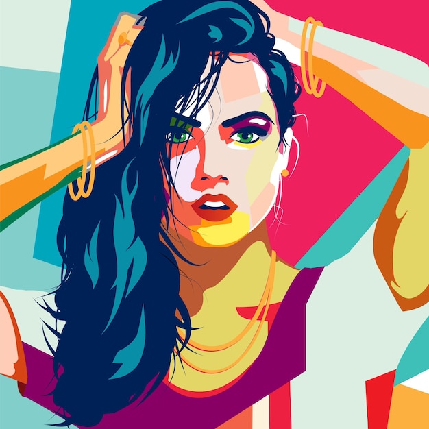 Wanita mode dalam gaya pop art. Ilustrasi