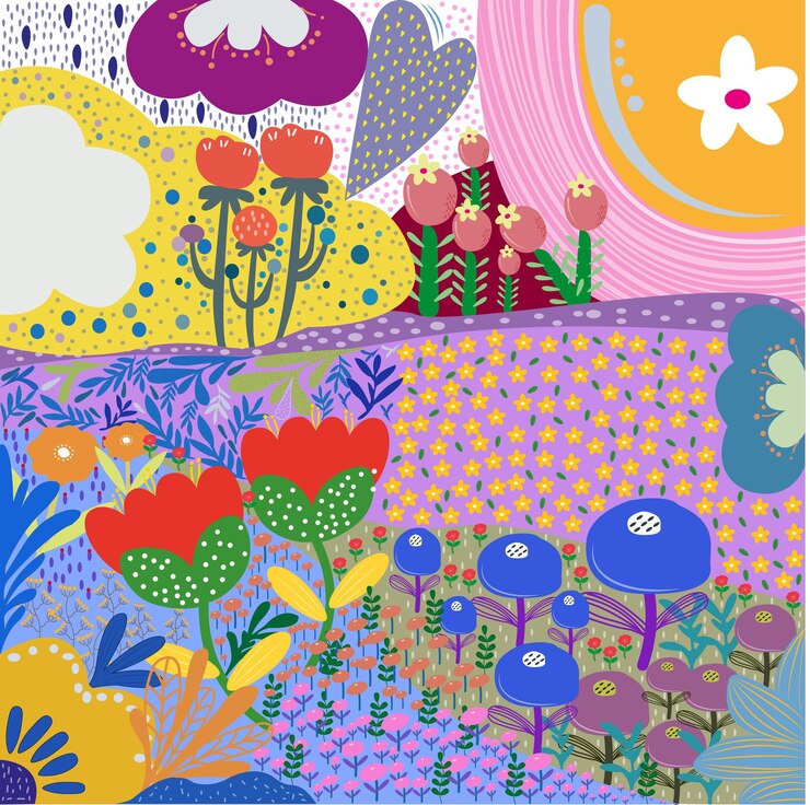 Vector warm little flower vector illustration