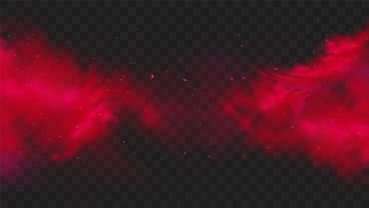 Warna asap atau kabut merah pada latar belakang gelap transparan.