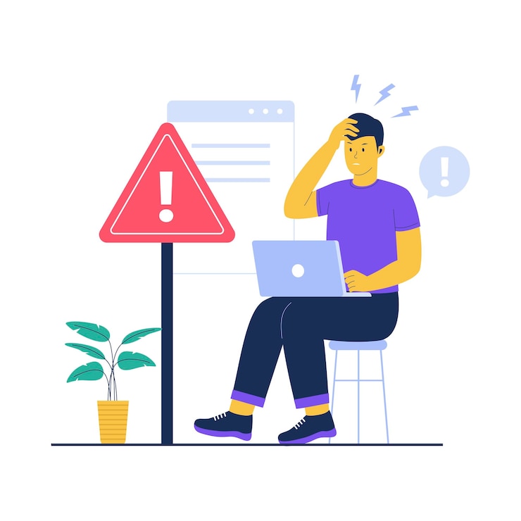 Vector warning illustration concept