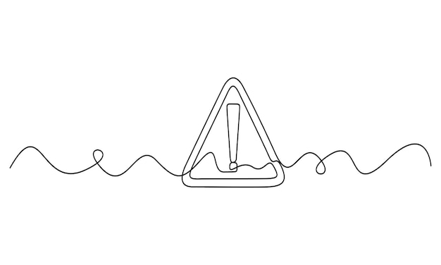 Warning Sign - Minimalist Line Art