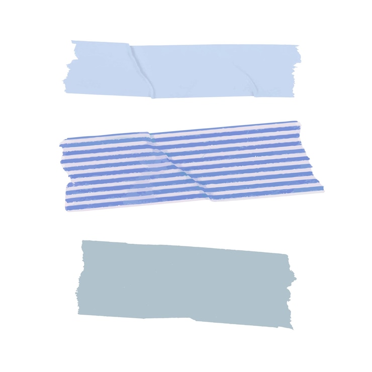Vector washi tape clipart elemen kolase alat tulis warna-warni