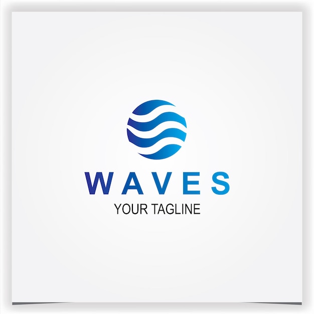 Water wave logo icon design vector illustration abstract blue waves graphic element logo premium elegant template vector eps 10