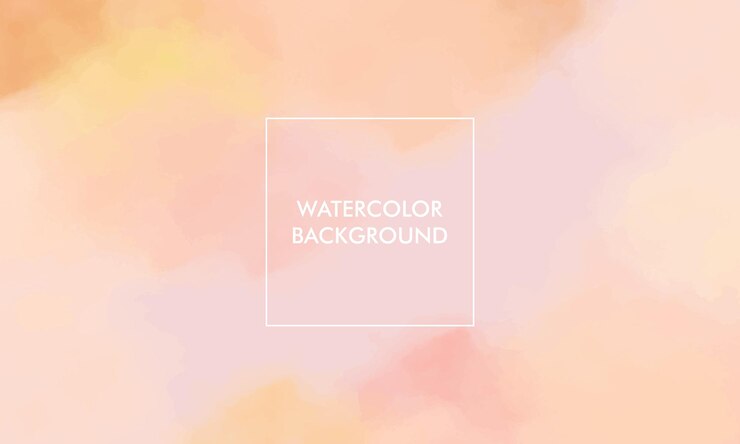 Watercolor background with a square frame