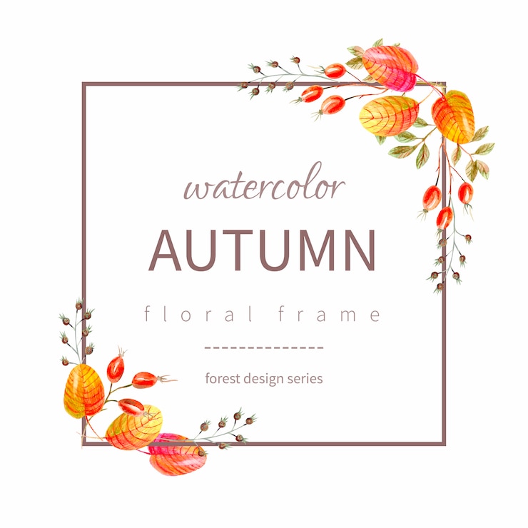 Vector watercolor forest decorative frame