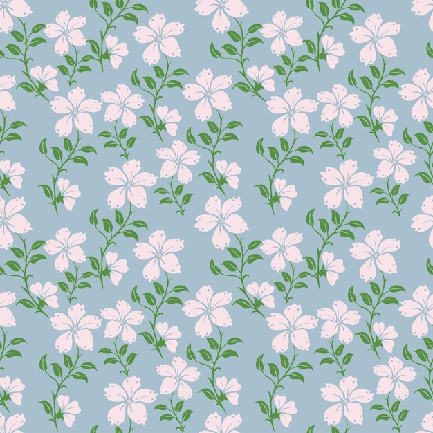 watercolour red blooming floral seamless pattern line sketch delicate flowers green leaves desig