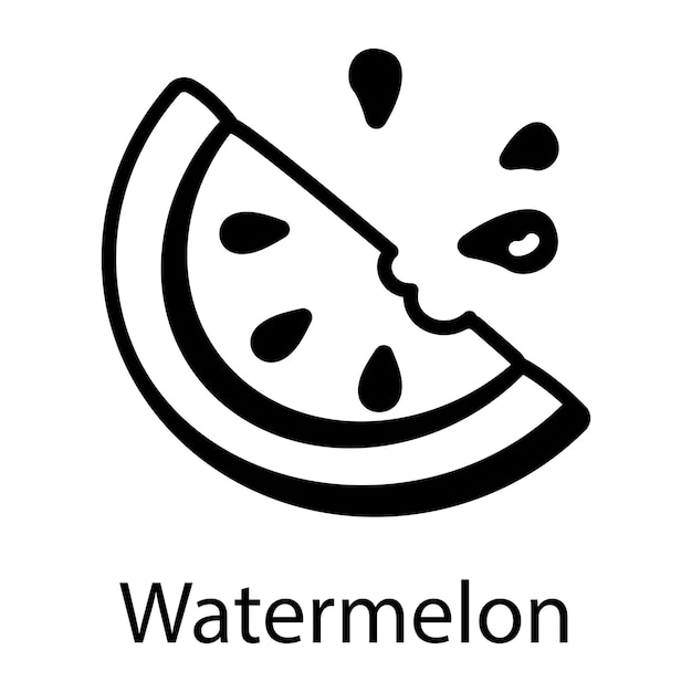 Watermelon icon in sketchy style