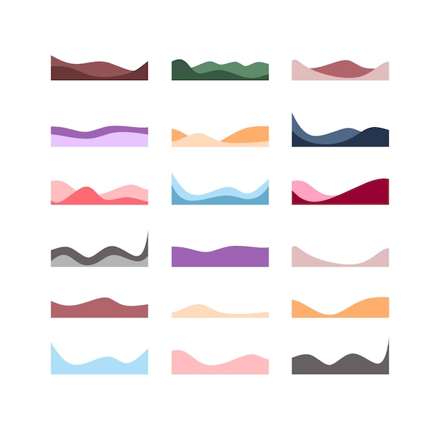 Wave border vector illustration collection