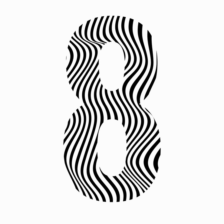 wave line on number 8