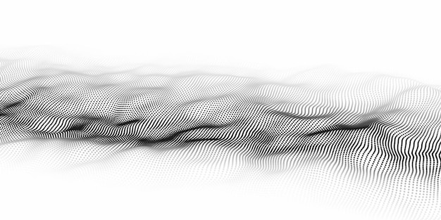 wave of particles abstract background with a dynamic wave big data