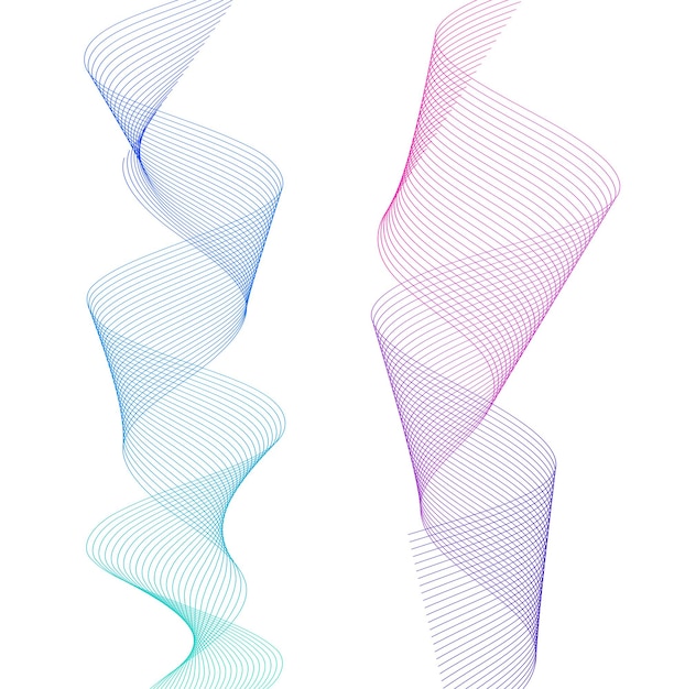 wave of the many colored lines abstract wavy stripes on a white background isolated creative line art vector illustration eps 10 design elements created using the blend tool curved smooth tape