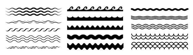 wave ornament pattern waves line set set of wavy zigzag lines wave thin line background vector zigzag and wavy horizontal underline vector illustration