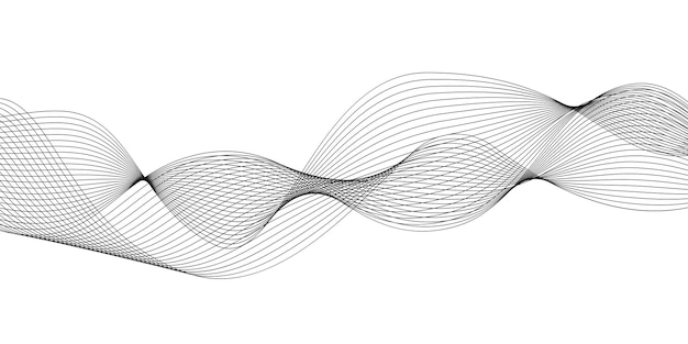 waves of many lines abstract wavy lines on a white background vector illustration